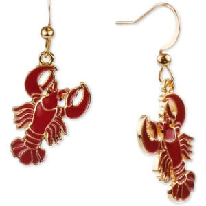 LOBSTER RED PIERCED EARRINGS